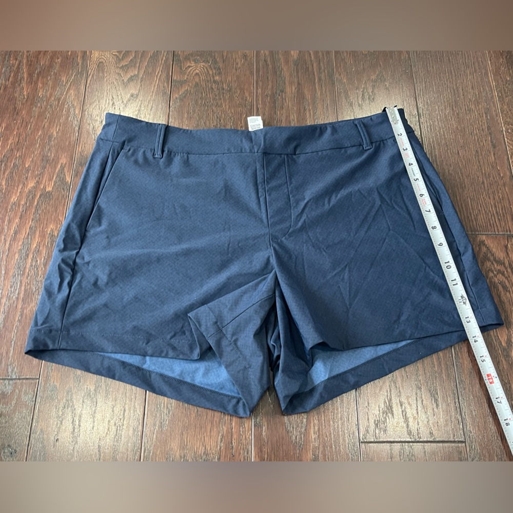 SPANX Navy  4" SUNSHINE Pull On Pockets 4-Way Stretch SHORTS Women Size XL